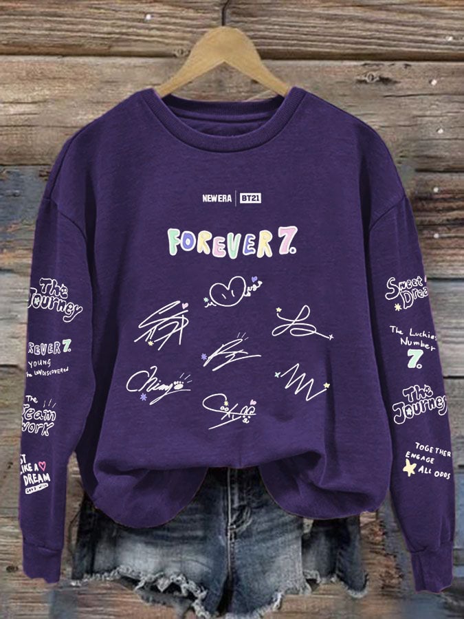 🔥Buy 3 Get 15% Off🔥Women's K-pop Printed Long-Sleeve Sweatshirt