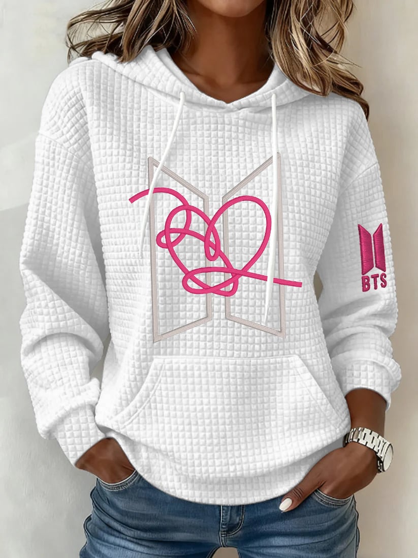 Women's Retro Leisure Print Hoodie