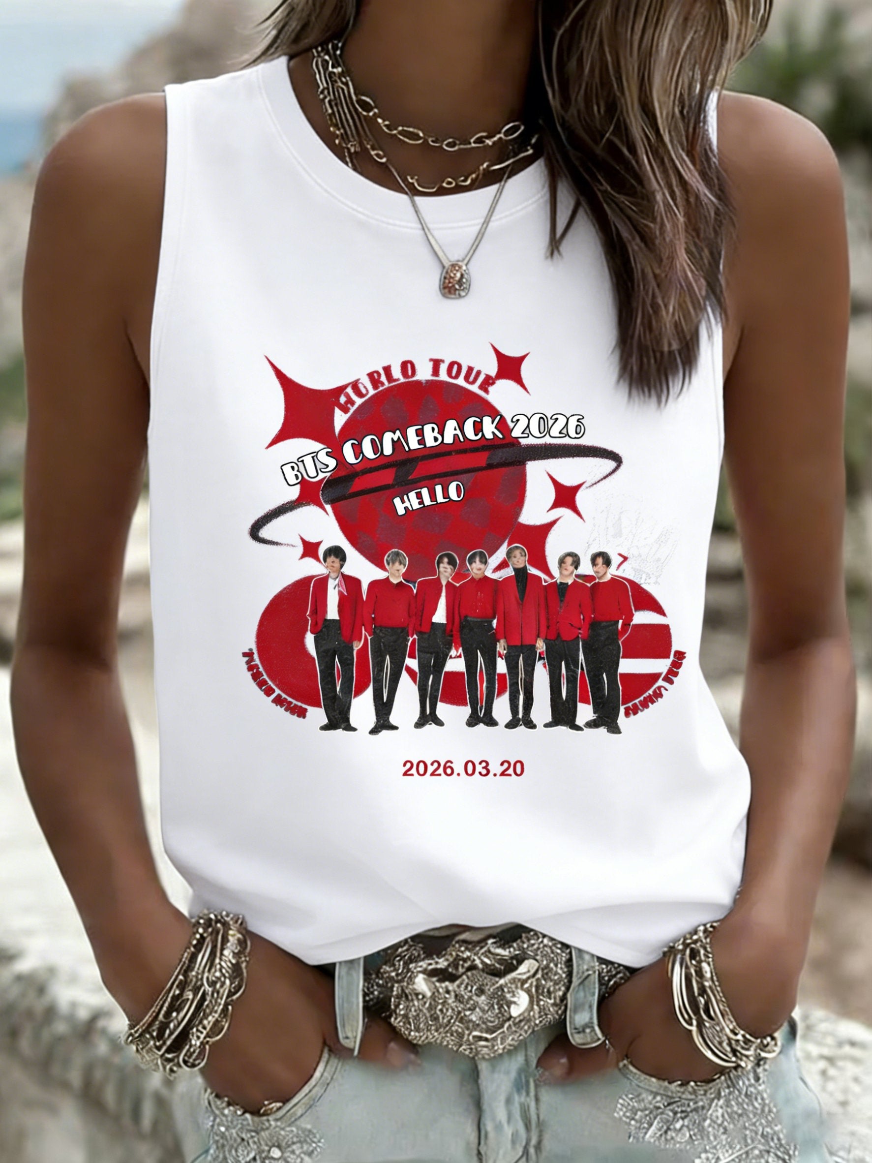 🔥Buy 3 Get 15% Off🔥Women's 2026 Music Tour Printed Vest