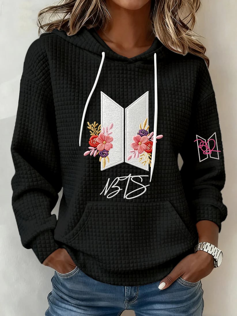 Women's Retro Leisure Print Hoodie