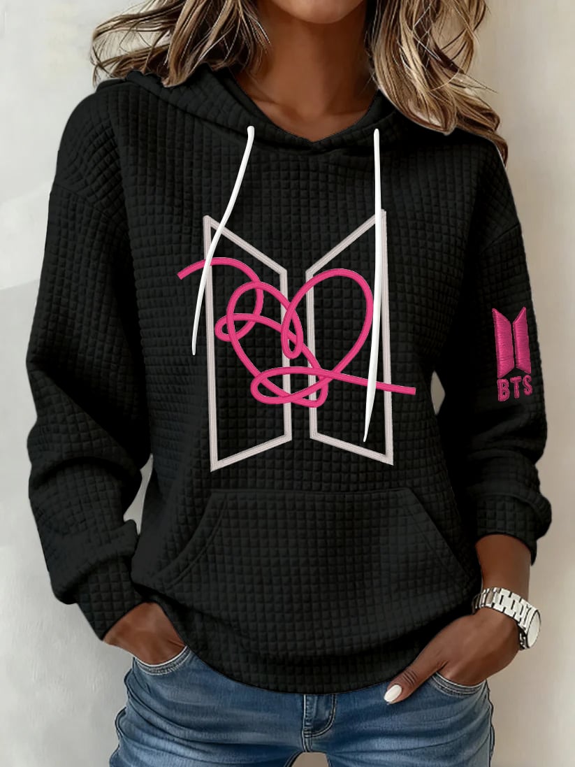 Women's Retro Leisure Print Hoodie