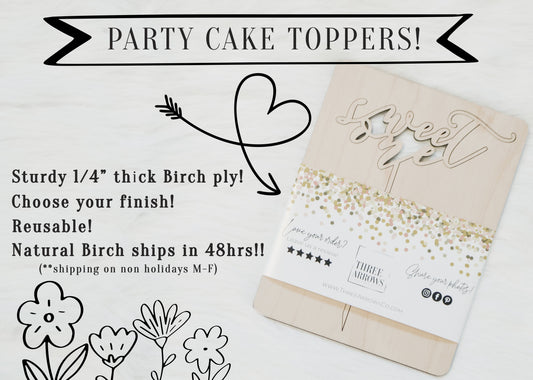 Party Animal Banner Birthday Event Cake Topper
