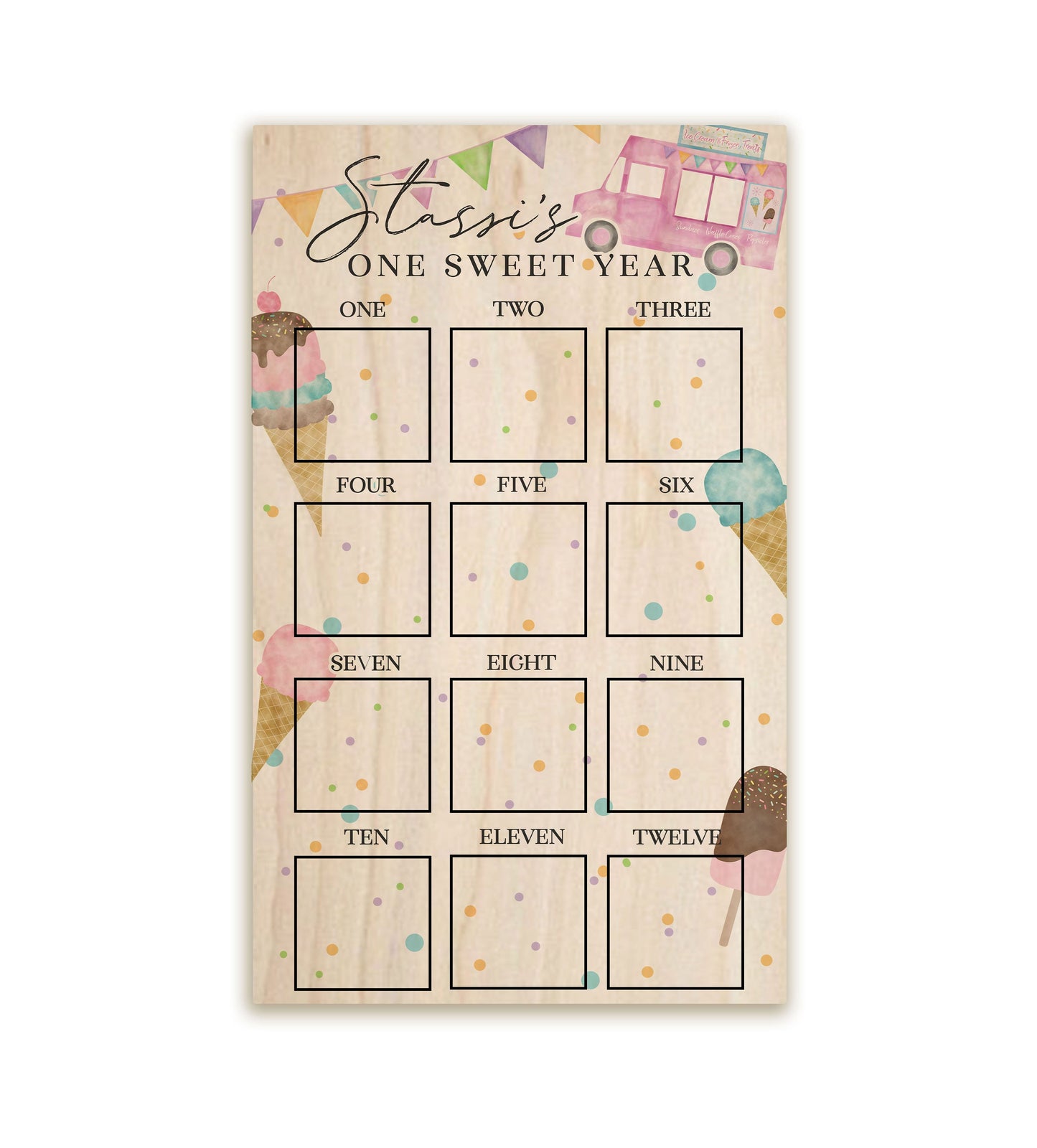 One Sweet Year First Year Photo Board