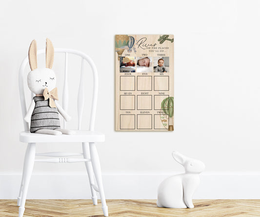 Oh The Places You Will Go Baby Boy's 1st Year Board