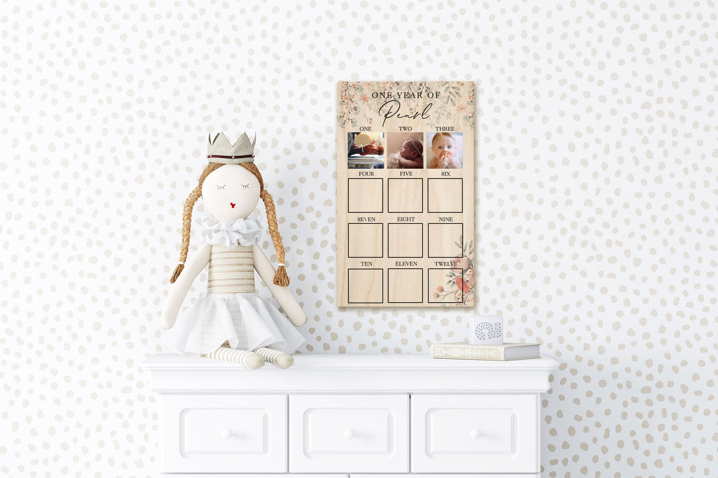 Boho Floral First Year Photo Board
