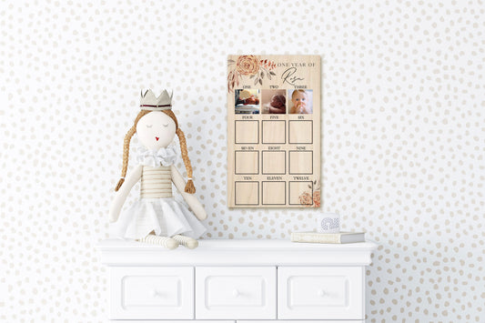 Vintage Roses First Year Photo Board
