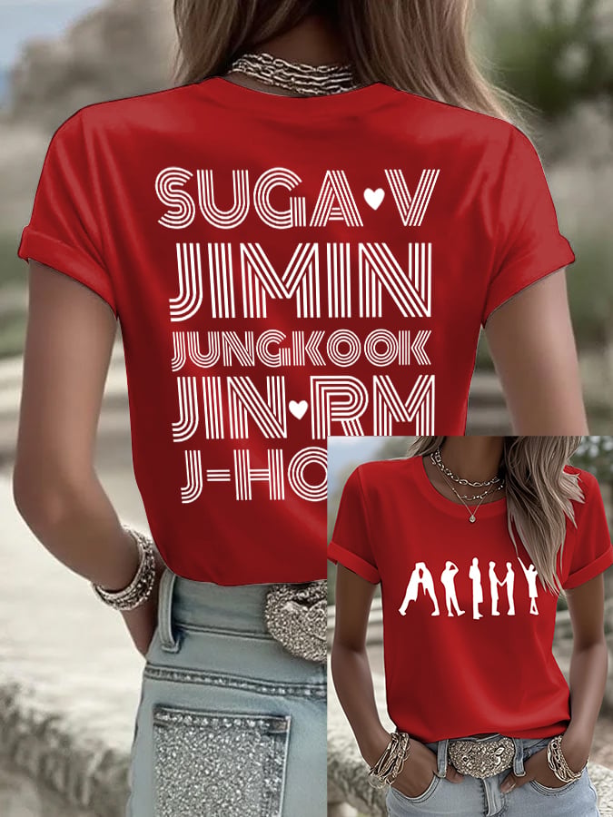 🔥Buy 3 Get 15% Off🔥Women's BTS Fan Print Short-Sleeve T-Shirt