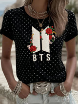 🔥Buy 3 Get 15% Off🔥Women's casual singer-style T-shirt with rhinestones