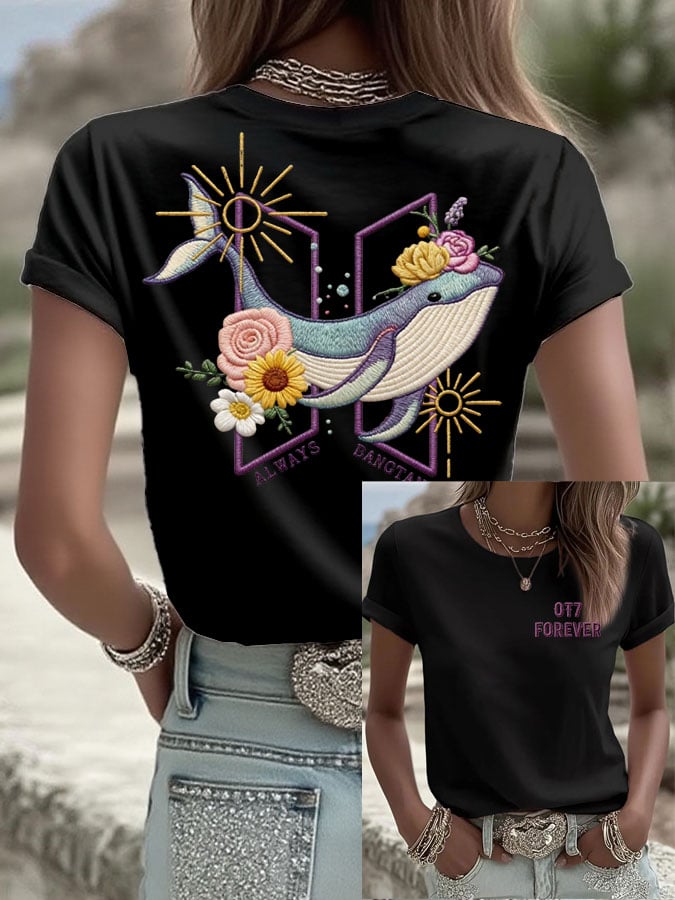 Women's K-pop  Print Casual T-Shirt