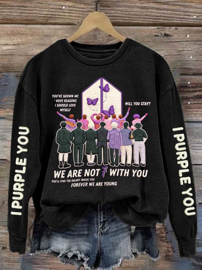 🔥Buy 3 Get 15% Off🔥Women's K-pop Printed Long-Sleeve Sweatshirt