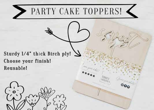 Vintage Floral Number Birthday Cake Topper