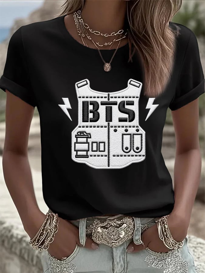 🔥Buy 3 Get 15% Off🔥Women's K-pop Print Short-sleeved T-shirt