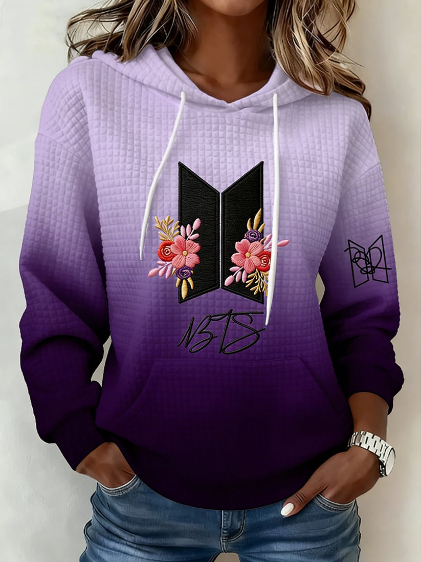 Women's Retro Leisure  Print Hoodie
