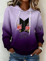 Women's Retro Leisure  Print Hoodie