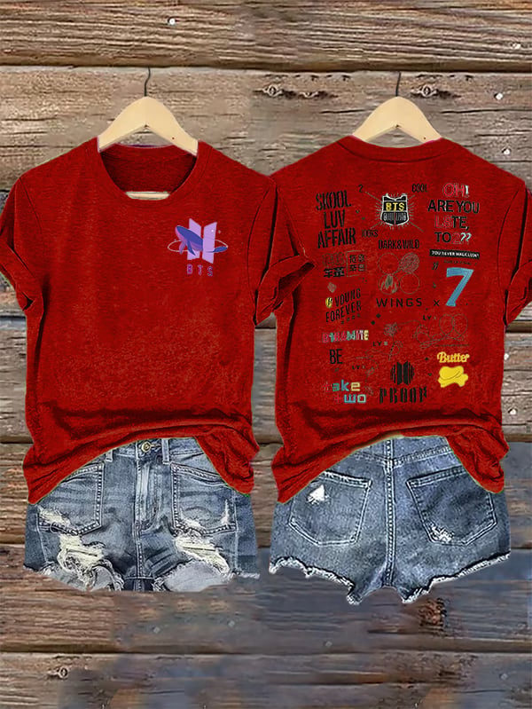 🔥Buy 3 Get 15% Off🔥Women's K-pop  Print Casual T-Shirt