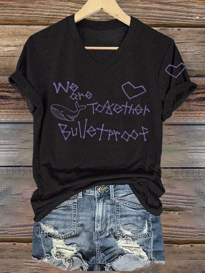 Women's K-pop Print Short-sleeved T-shirt