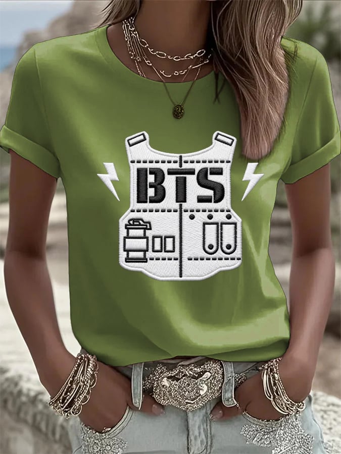 🔥Buy 3 Get 15% Off🔥Women's K-pop Print Short-sleeved T-shirt