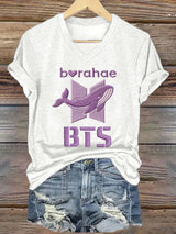 Women's K-pop Print Short-sleeved T-shirt