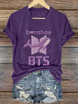 Women's K-pop Print Short-sleeved T-shirt