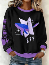 🔥Buy 3 Get 15% Off🔥Women's BTS lovers Printed Regular Sweatshirt