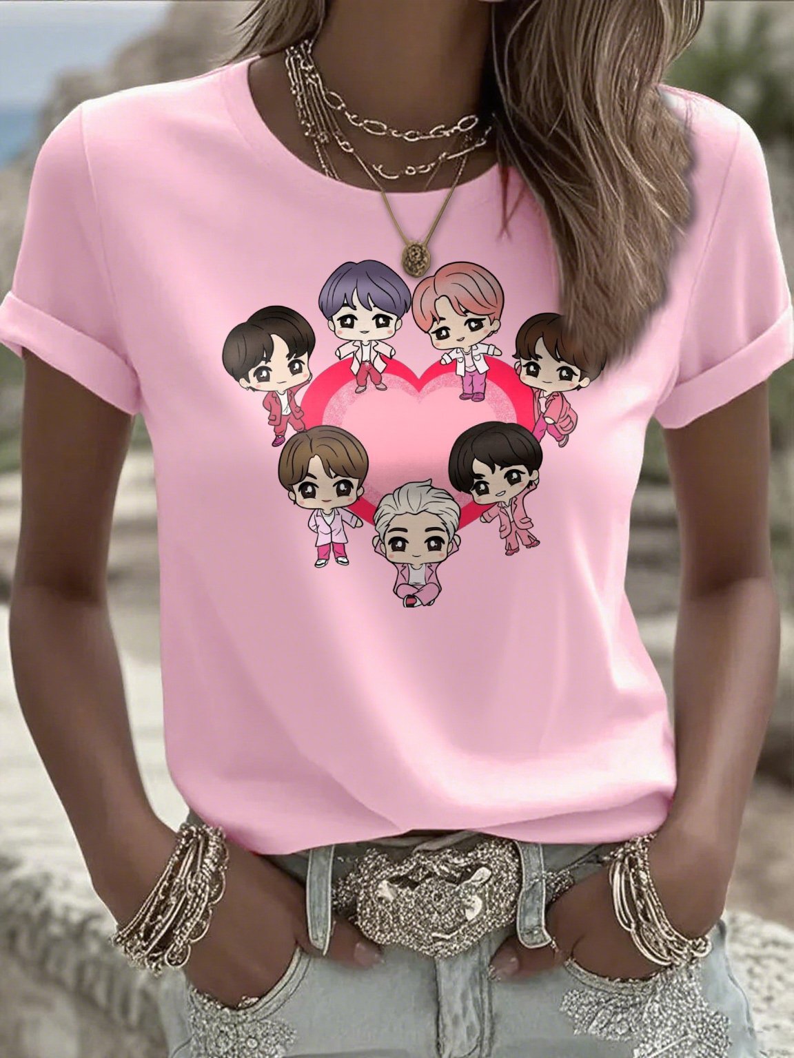 🔥Buy 3 Get 15% Off🔥Women's K-pop Print Short-sleeved T-shirt
