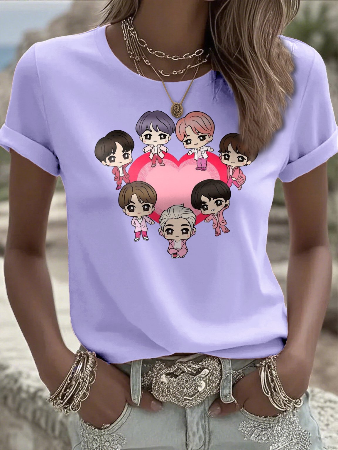 🔥Buy 3 Get 15% Off🔥Women's K-pop Print Short-sleeved T-shirt
