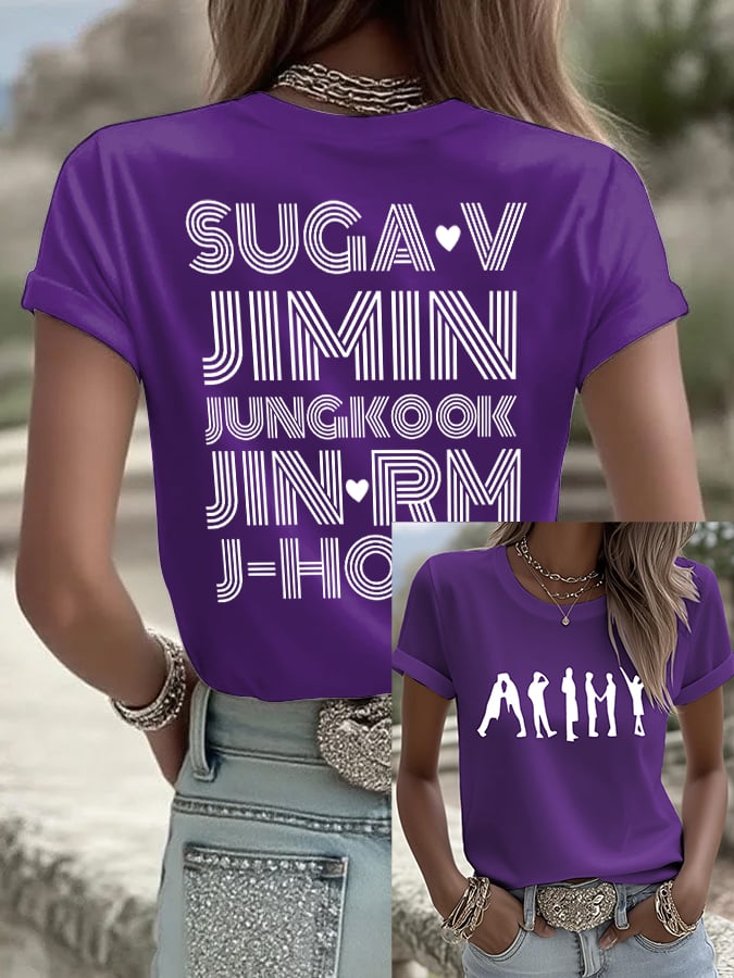 🔥Buy 3 Get 15% Off🔥Women's BTS Fan Print Short-Sleeve T-Shirt