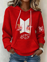 Women's Retro Leisure  Print Hoodie