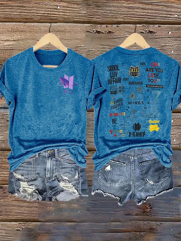 🔥Buy 3 Get 15% Off🔥Women's K-pop  Print Casual T-Shirt