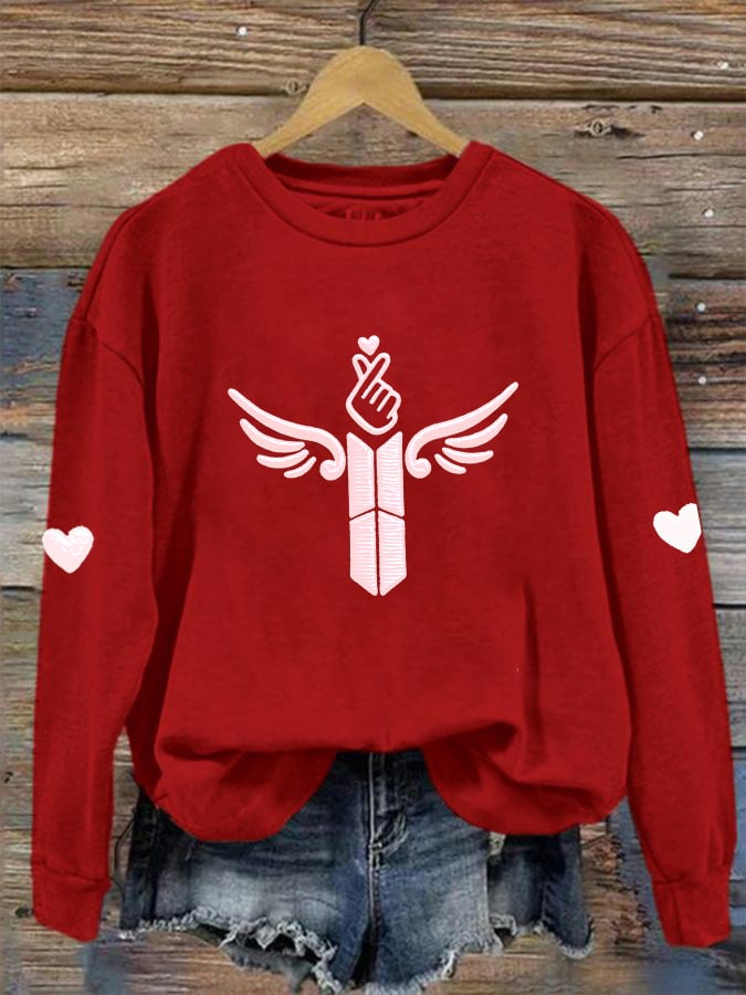 🔥Buy 3 Get 15% Off🔥Women's K-pop Printed Long-Sleeve Sweatshirt
