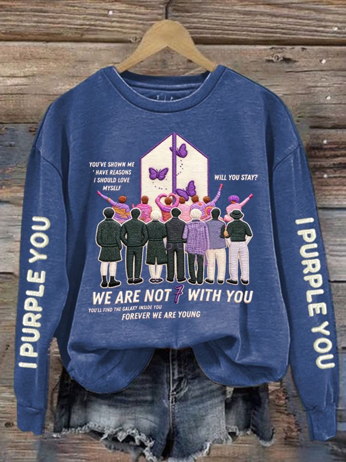 🔥Buy 3 Get 15% Off🔥Women's K-pop Printed Long-Sleeve Sweatshirt