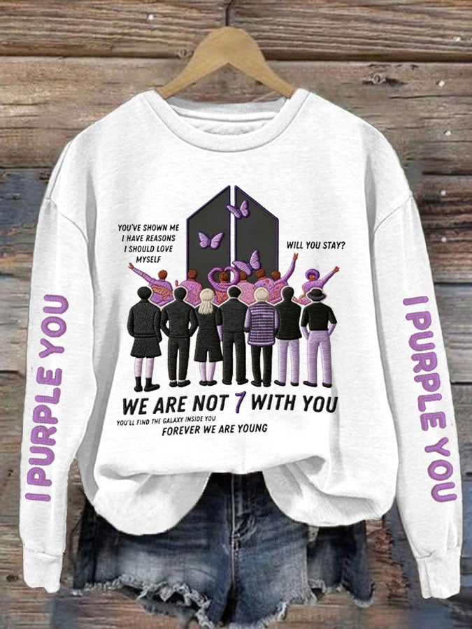 🔥Buy 3 Get 15% Off🔥Women's K-pop Printed Long-Sleeve Sweatshirt