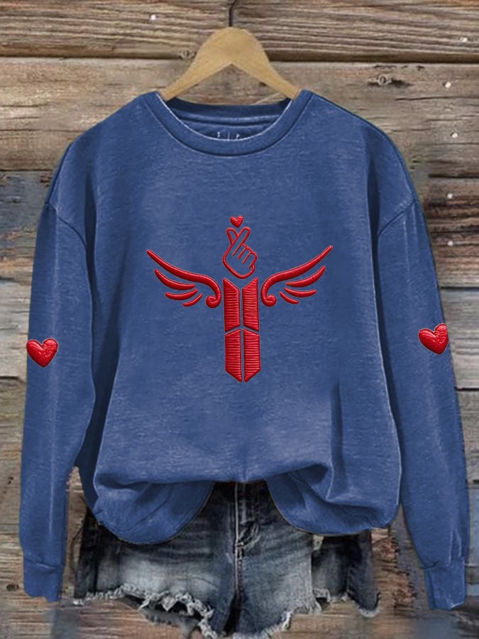 🔥Buy 3 Get 15% Off🔥Women's K-pop Printed Long-Sleeve Sweatshirt