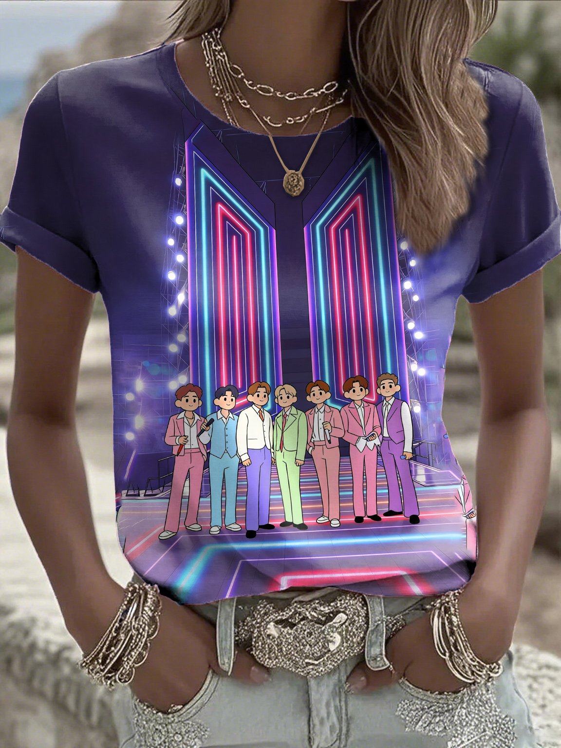 🔥Buy 3 Get 15% Off🔥Women's K-pop Print Short-sleeved T-shirt