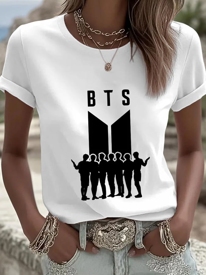 🔥Buy 3 Get 15% Off🔥Women's BTS Fan Print Short-Sleeve T-Shirt