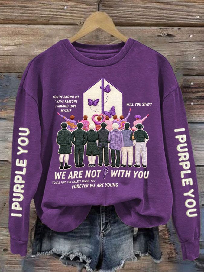 🔥Buy 3 Get 15% Off🔥Women's K-pop Printed Long-Sleeve Sweatshirt