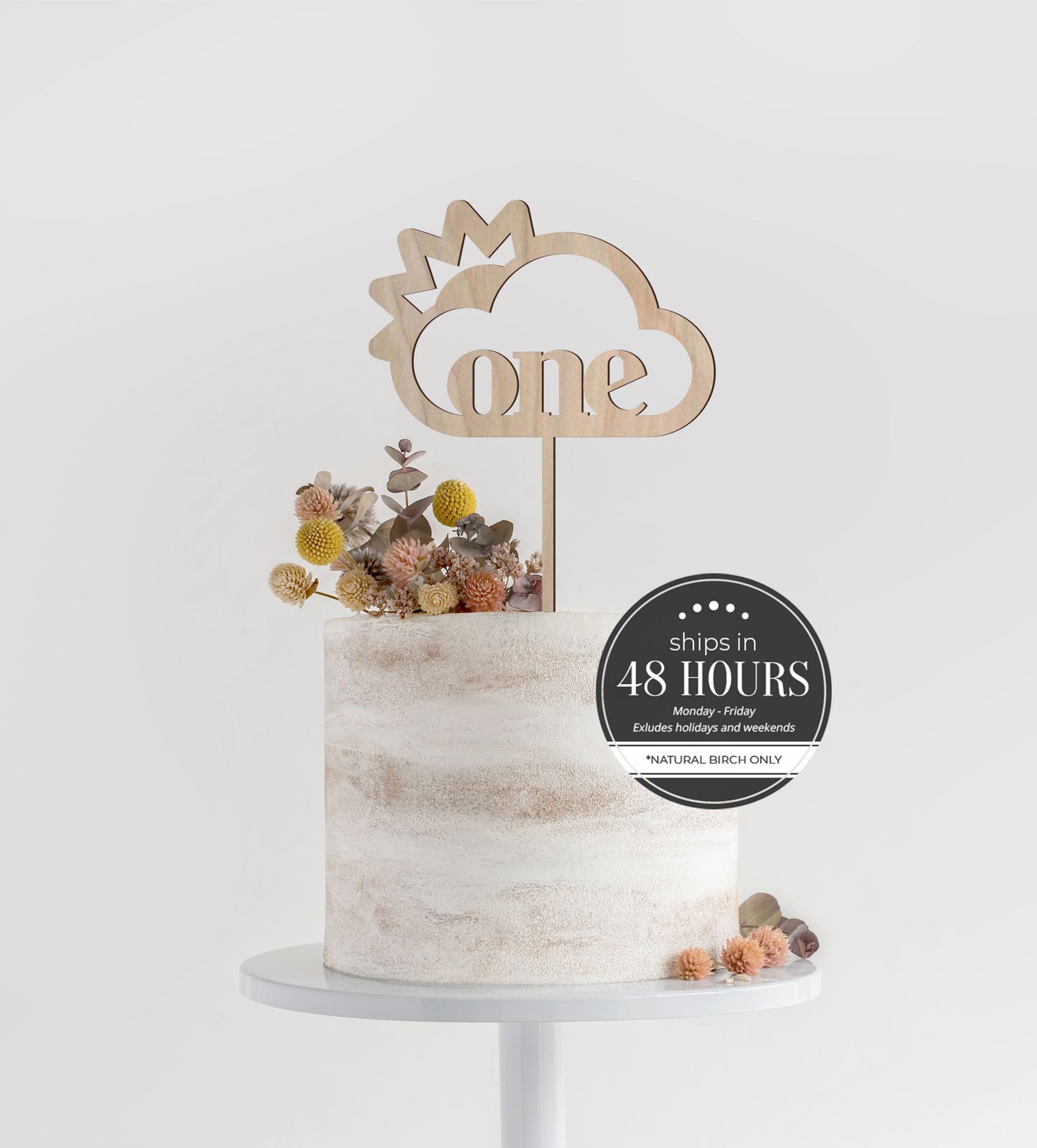 Cloud Sun Number First Birthday Cake Topper