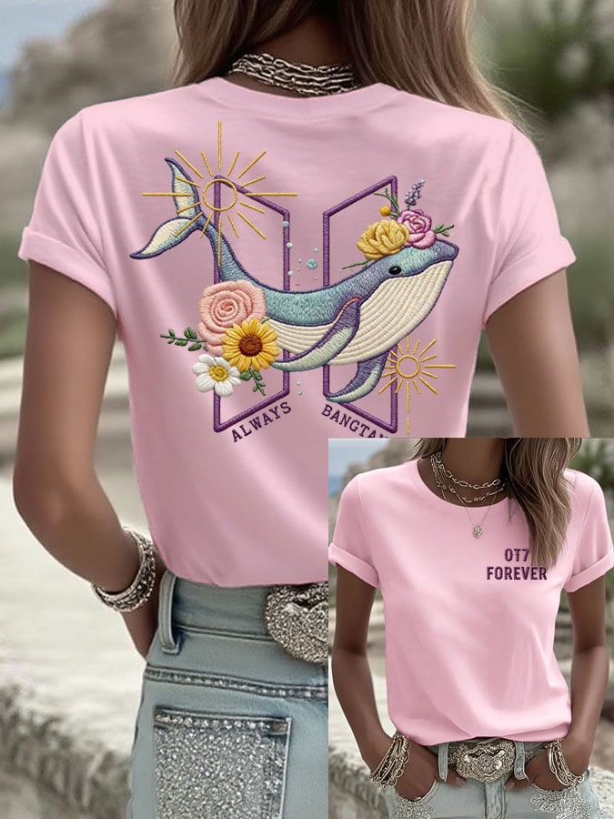 Women's K-pop  Print Casual T-Shirt