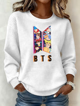 🔥Buy 3 Get 15% Off🔥Women's K-pop Printed Long-Sleeve Sweatshirt