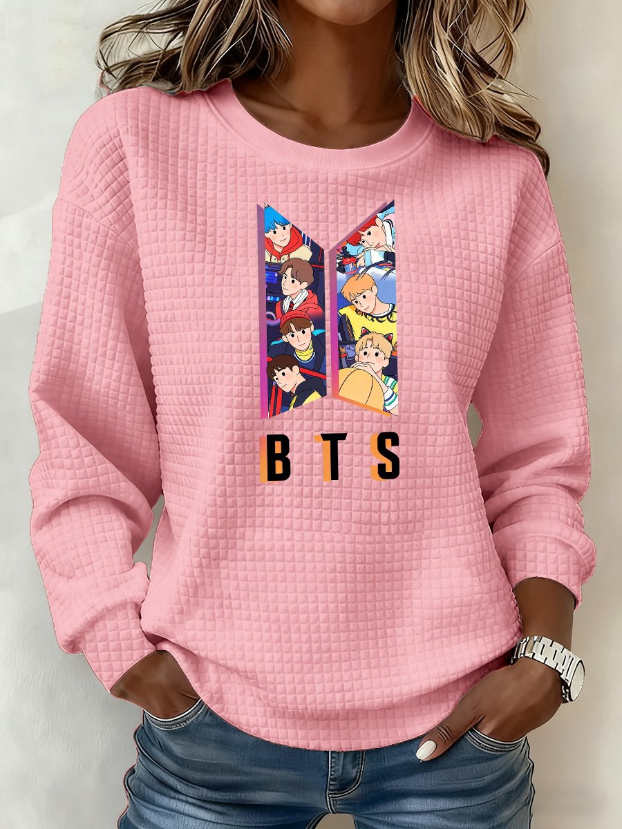 🔥Buy 3 Get 15% Off🔥Women's K-pop Printed Long-Sleeve Sweatshirt