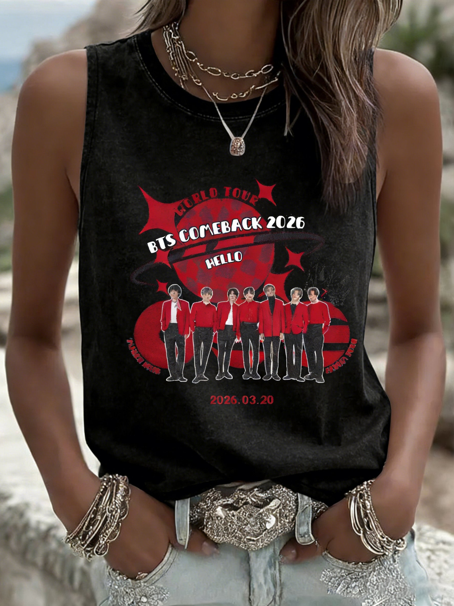 🔥Buy 3 Get 15% Off🔥Women's 2026 Music Tour Printed Vest