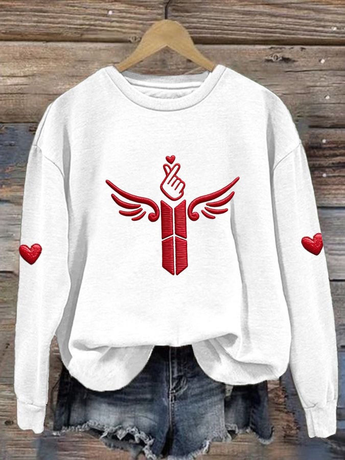 🔥Buy 3 Get 15% Off🔥Women's K-pop Printed Long-Sleeve Sweatshirt