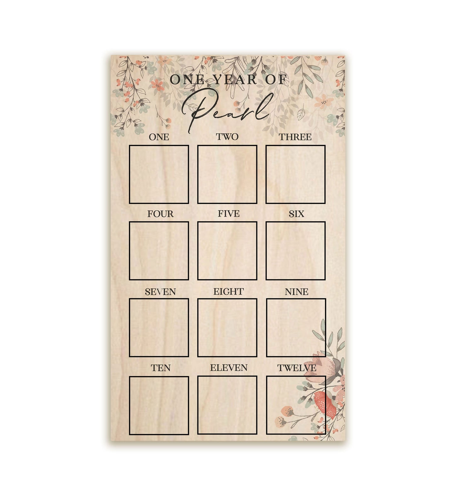 Boho Floral First Year Photo Board